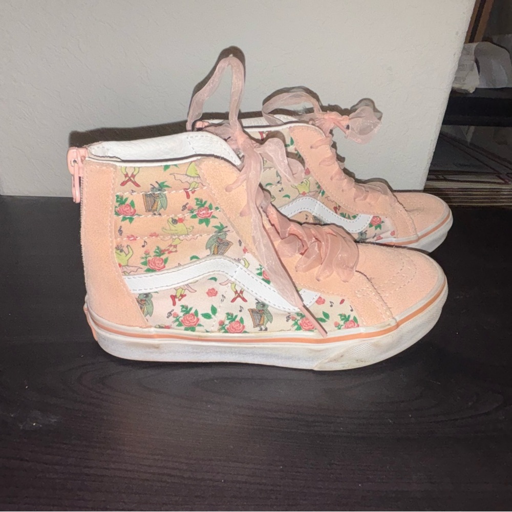 Girls Vans Size 2 Frog FrolicTropical Peach - Picture 4 of 6